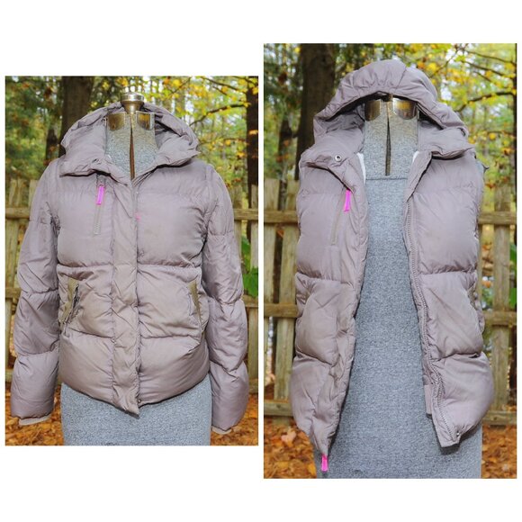 Crewcuts Taupe Down Puffer Channel Jacket to Vest Size 14 Two Looks with Hood